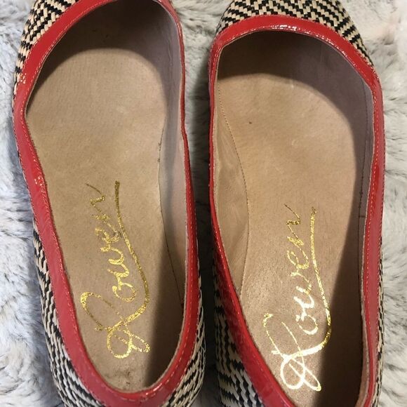 Rowen woven raffia ivory and black flats size 8M - Picture 5 of 10